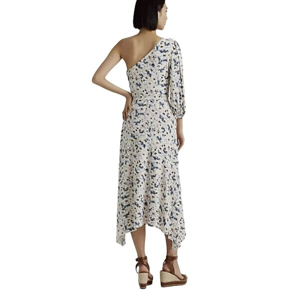Lauren Ralph Lauren Floral One Shoulder Dress With Belt Size Medium MSRP $185 - Picture 4 of 9